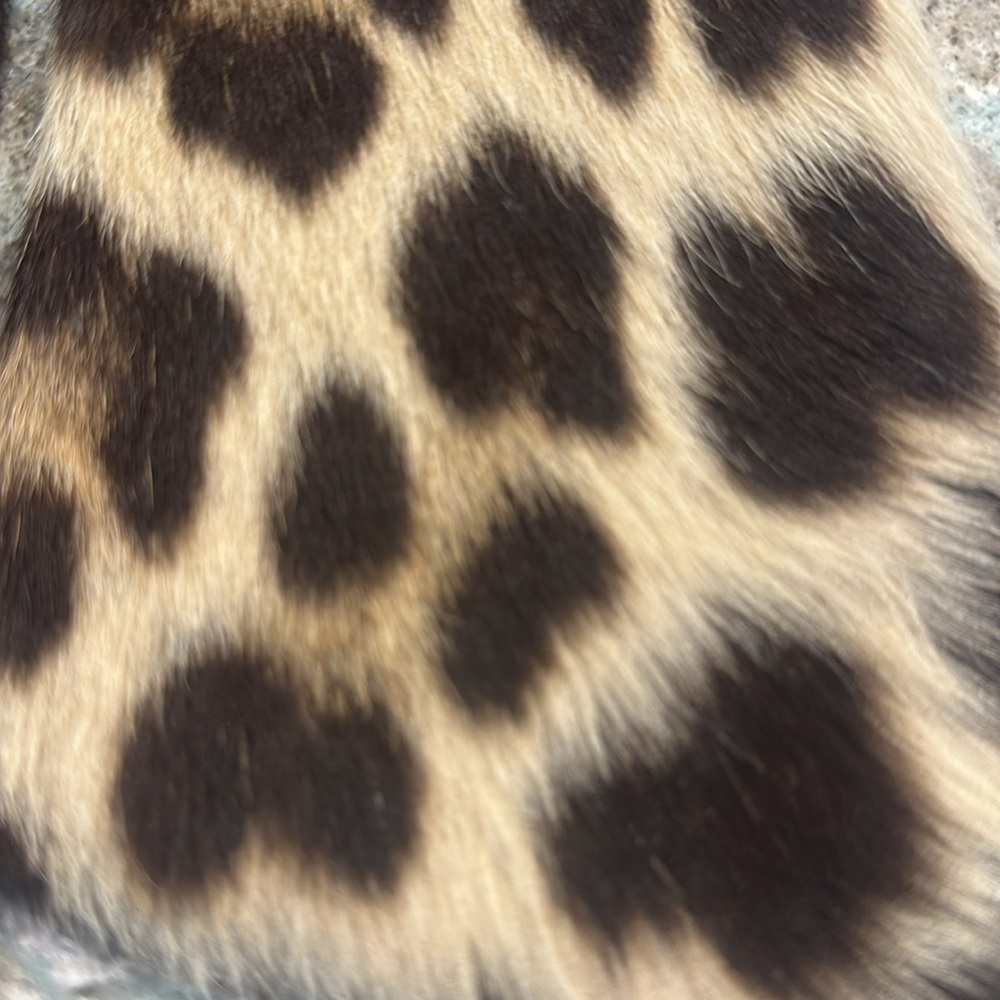 Vintage Leopard Print real fur scarf - Picture 3 of 4